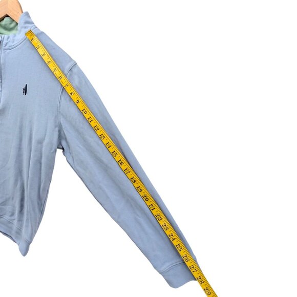 Johnnie O Sully Quarter Zip Sweater Mens Light Blue Cotton Long Sleeve Size S - Picture 8 of 9